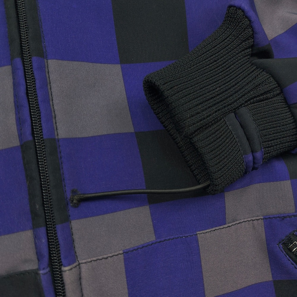 Neff Custom Threads Men Large Purple Black Buffalo Plaid Softshell Hoodie Jacket - Picture 3 of 14